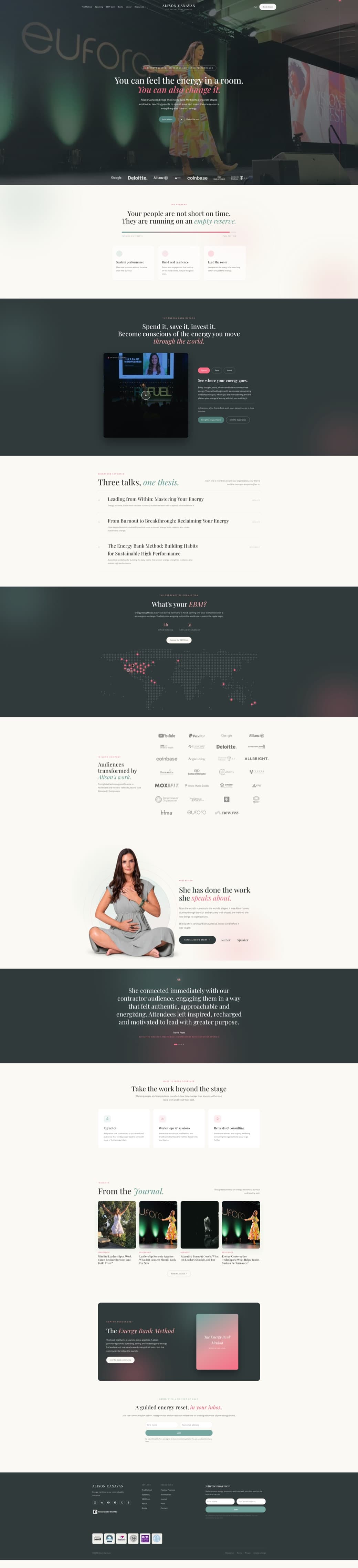 Alison Canavan's home page, after