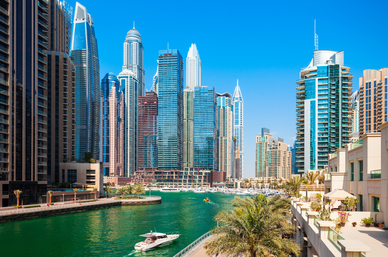 Middle East Innovations - downtown Dubai with water
